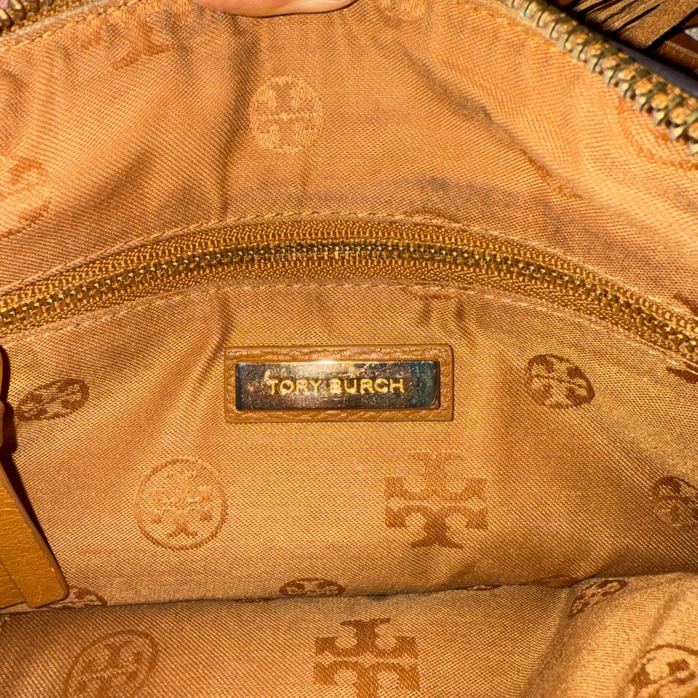 Tory Burch Women’s Tan Leather Crossbody with Tassel - Picture 2 of 3